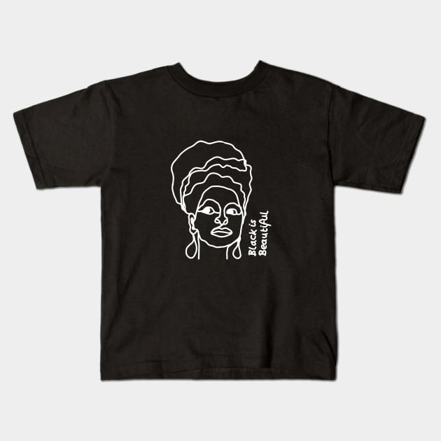 Black is beautiful Kids T-Shirt by Scribble Monkey Art